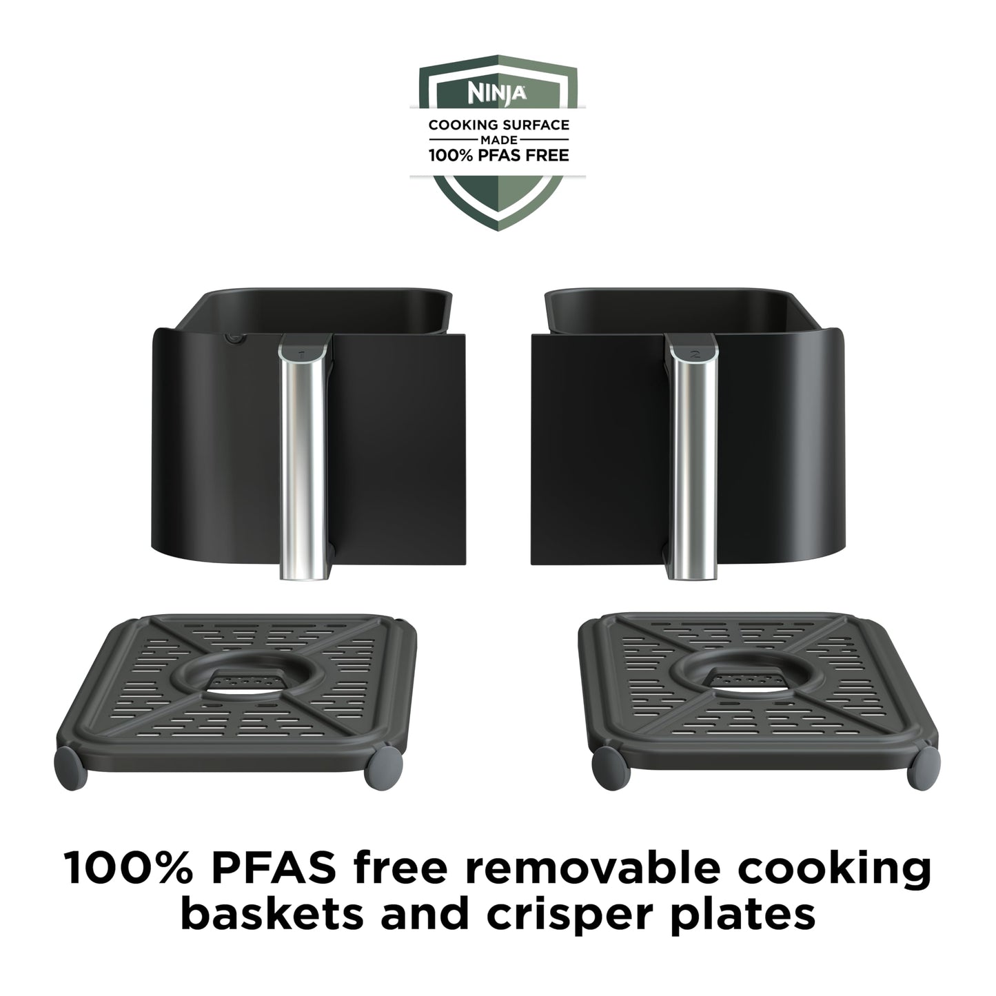 Ninja DZ201 Foodi 8 Quart 6-in-1 DualZone 2-Basket Air Fryer with 2 Independent Frying Baskets, Match Cook & Smart Finish to Roast, Broil, Dehydrate & More for Quick, Easy Meals, Grey