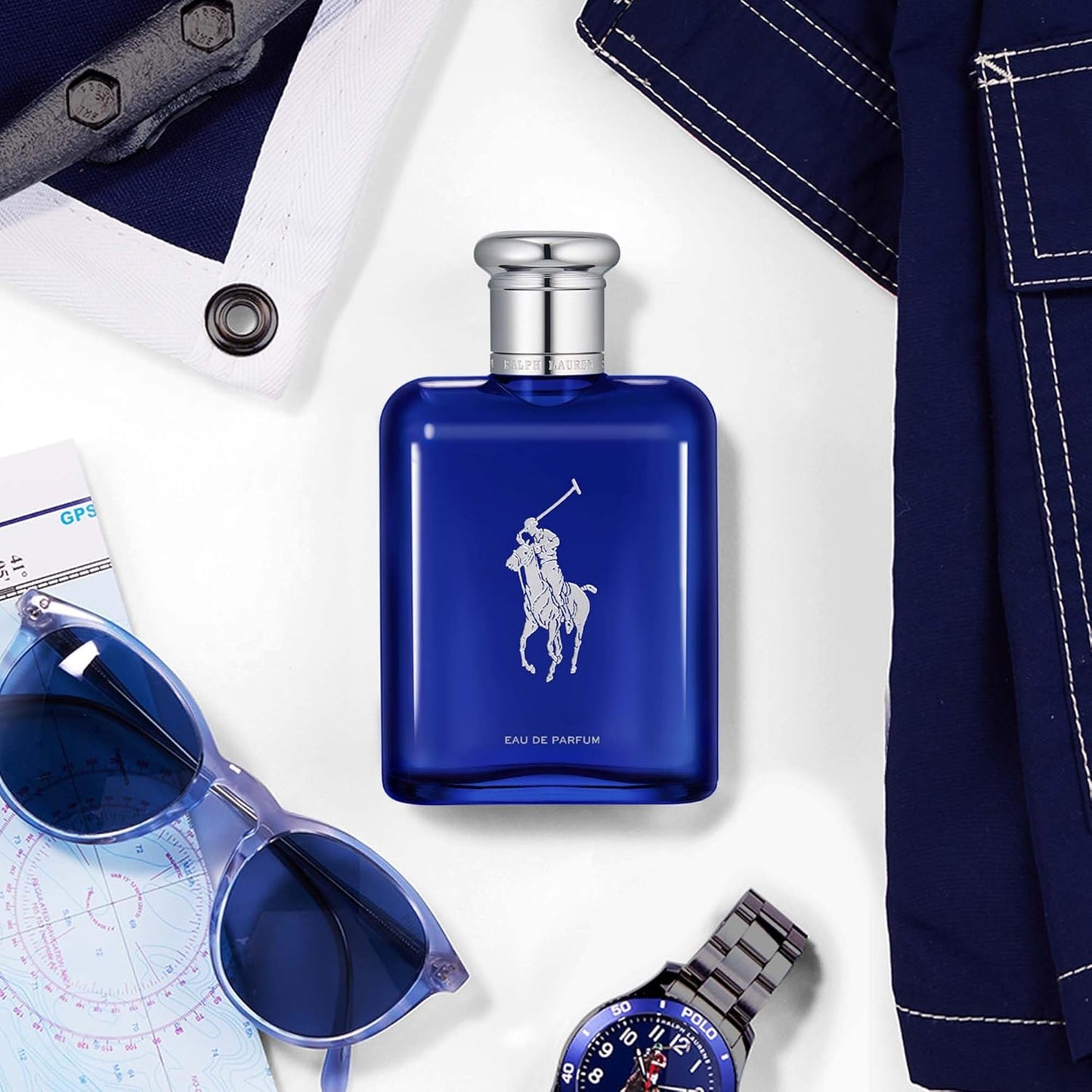 RALPH LAUREN FRAGRANCES - Polo Blue - Eau de Parfum - Men's Cologne - Aquatic & Fresh - With Citrus, Bergamot, and Vetiver - Medium Intensity
