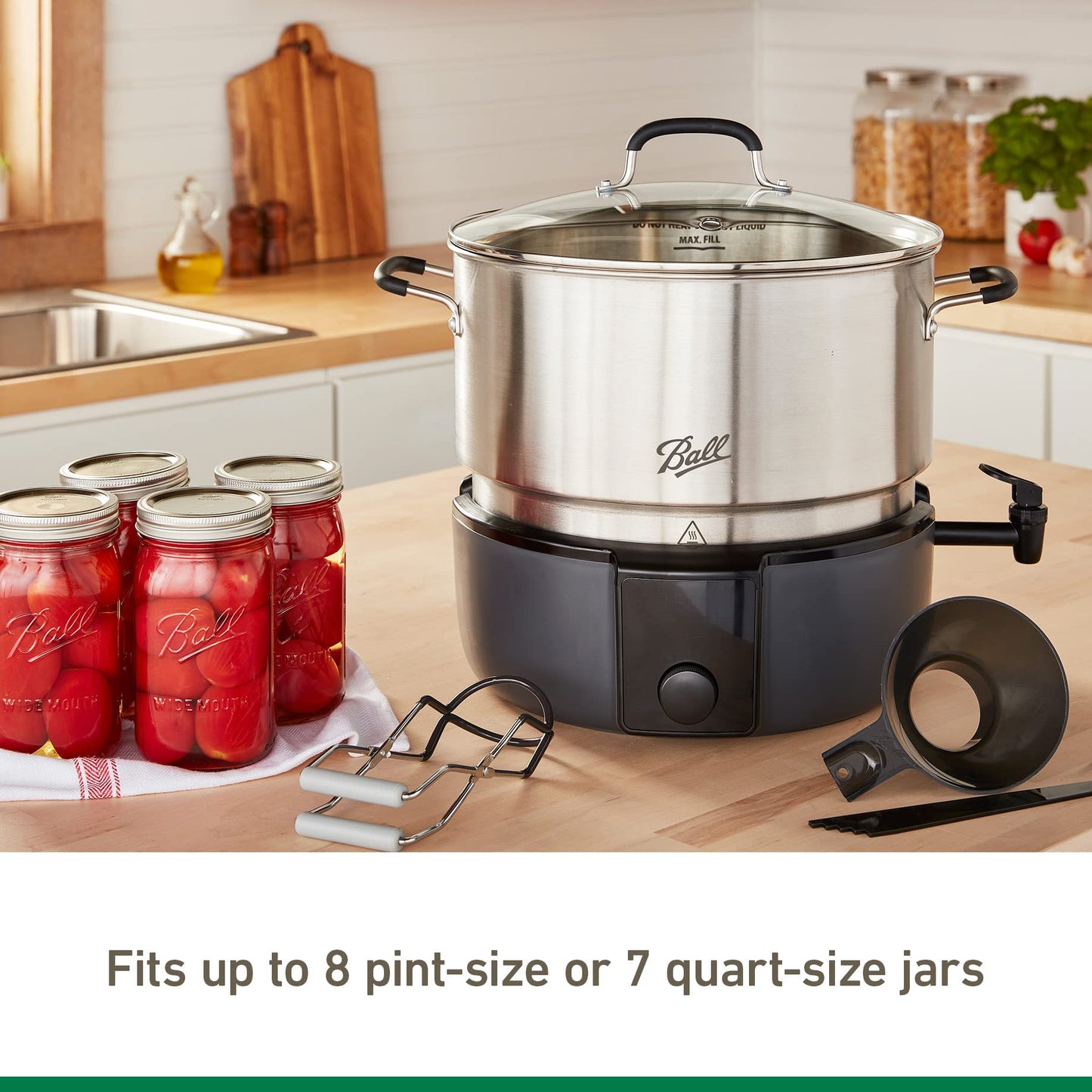 Ball EasyCanner Electric Water Bath Canner, 21-Quart Capacity, Automated Heating, Multicooker & Steamer Functionality