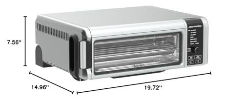 Ninja Flip Toaster Oven&Air Fryer, 8-in-1 Functionality, Flip Up&Away Capability for Storage Space, LargeCapacity, Air Fry Basket, SheetPan, Wire Rack&Removable Crumb Tray, Stainless,1800 watts, SP151