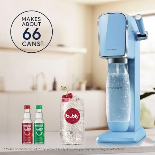 SodaStream - ART Sparkling Water Maker | VALUE BUNDLE | CQC CO2 system | Includes 2x CO2 Cylinders, 2x 32 Fl Oz Dishwasher Safe Bottles, 2x Bubly Flavor Drops | Combine with Pepsi Flavors | Black