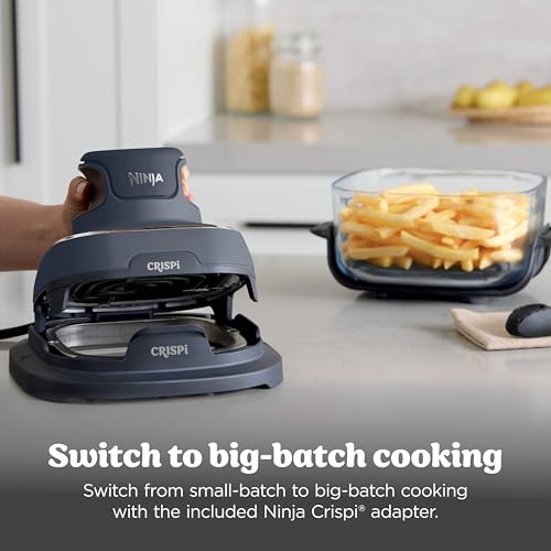 Ninja Crispi Air Fryer, Microwave, Freezer & Dishwasher Safe, Non Toxic Glass Portable Cooking System, 4 QT & 6 Cup Glass Containers with Storage Lids, Easy Meals, Air Fry, Bake, Stone, FN101ST