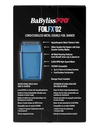 METALFX Double Foil Shaver, Handheld Electric Razor for Travel, Portable Cordless Close Face Shaver for Head, Beard, & Neck