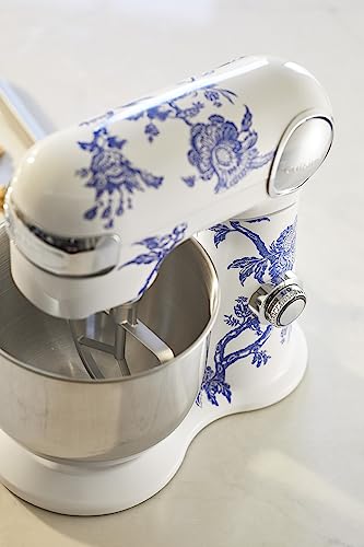 Cuisinart Stand Mixer, 12 Speeds, 5.5-Quart Mixing Bowl, Chef's Whisk, Flat Mixing Paddle, Dough Hook, and Splash Guard with Pour Spout, Silver Lining, SM-50BC, Silver Lining