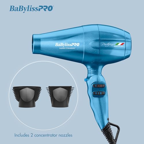 BaBylissPRO Nano Titanium Italian Portofino Hair Dryer - Professional 2000 Watt Blow Dryer