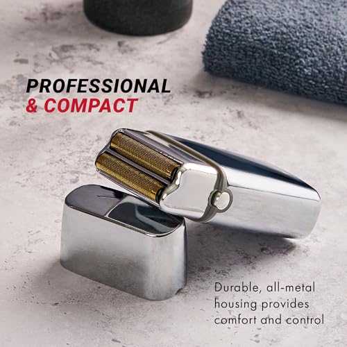 METALFX Double Foil Shaver, Handheld Electric Razor for Travel, Portable Cordless Close Face Shaver for Head, Beard, & Neck
