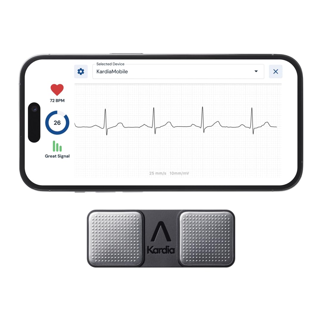 KardiaMobile 1-Lead Personal EKG Monitor – Record EKGs at Home – Detects AFib and Irregular Arrhythmias – Instant Results in 30 Seconds – Easy to Use – Works with Most Smartphones
