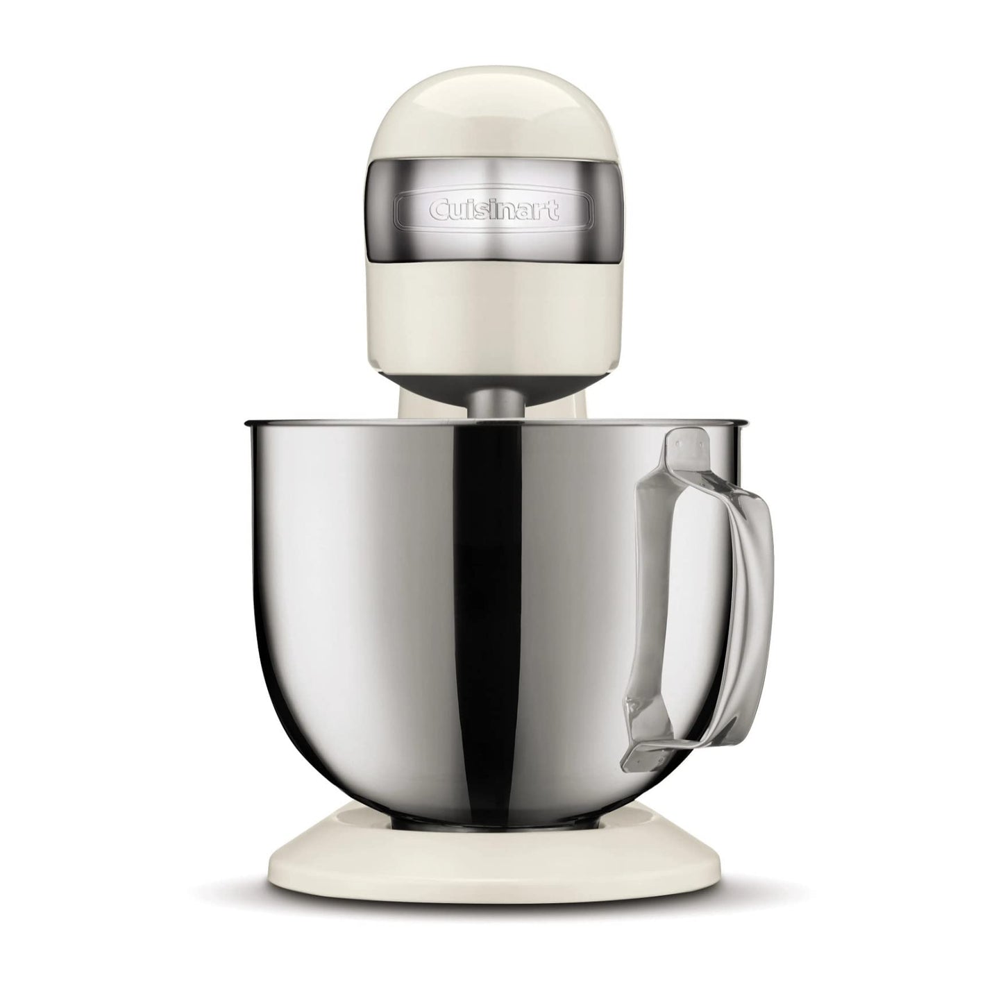 Cuisinart Stand Mixer, 12 Speeds, 5.5-Quart Mixing Bowl, Chef's Whisk, Flat Mixing Paddle, Dough Hook, and Splash Guard with Pour Spout, Silver Lining, SM-50BC, Silver Lining