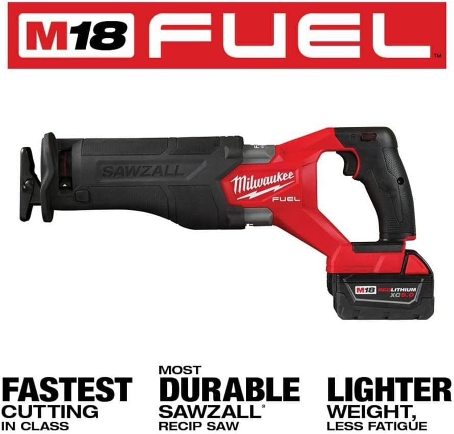 Milwaukee M18 FUEL 18V Lithium-Ion Brushless Cordless Combo Kit with Two 5.0 Ah Batteries, 1 Charger, 2 Tool Bags (7-Tool)