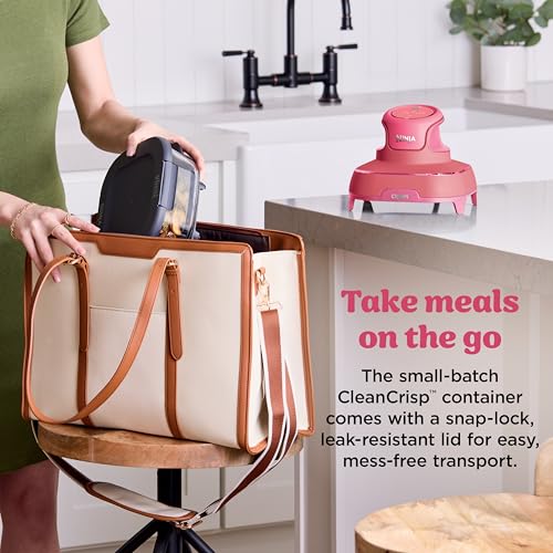 Ninja Crispi Air Fryer, Microwave, Freezer & Dishwasher Safe, Non Toxic Glass Portable Cooking System, 4 QT & 6 Cup Glass Containers with Storage Lids, Easy Meals, Air Fry, Bake, Stone, FN101ST