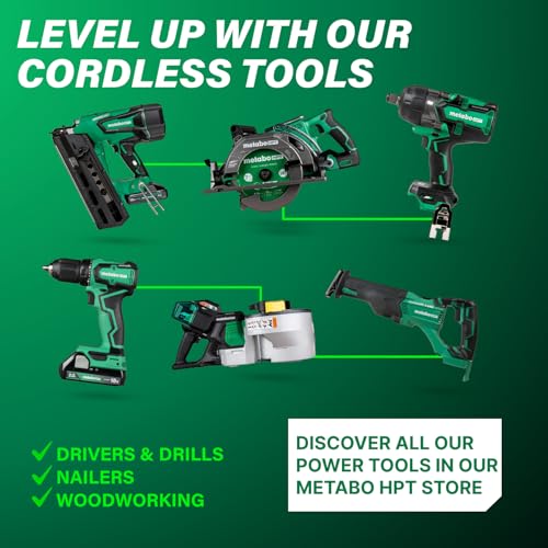 Metabo HPT 10-Inch Single Bevel Compound Miter Saw, 15-Amp Power Saw with Xact Cut Shadow Line, Precision Miter Angles, Single Bevel 0-45°, 40T TCT Miter Saw Blade, Lightweight Design, C10FCG2