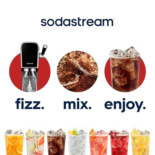 SodaStream - ART Sparkling Water Maker | VALUE BUNDLE | CQC CO2 system | Includes 2x CO2 Cylinders, 2x 32 Fl Oz Dishwasher Safe Bottles, 2x Bubly Flavor Drops | Combine with Pepsi Flavors | Black