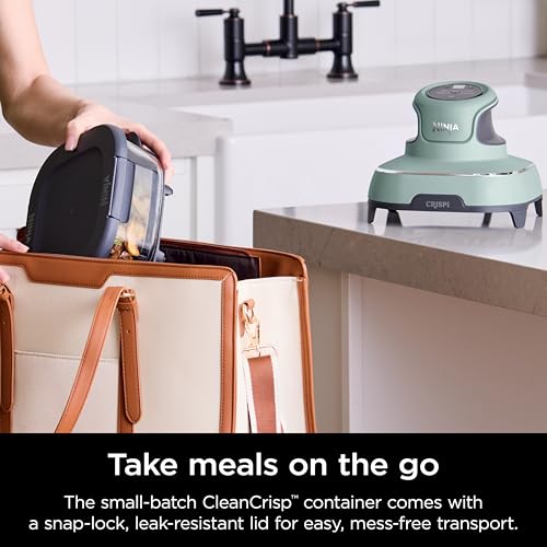 Ninja Crispi Air Fryer, Microwave, Freezer & Dishwasher Safe, Non Toxic Glass Portable Cooking System, 4 QT & 6 Cup Glass Containers with Storage Lids, Easy Meals, Air Fry, Bake, Stone, FN101ST