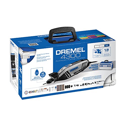 Dremel 4300-5/40 High Performance Rotary Tool Kit with LED Light- 5 Attachments & 40 Accessories - Ideal for Grinding, Cutting, Wood Carving, Sanding, and Engraving