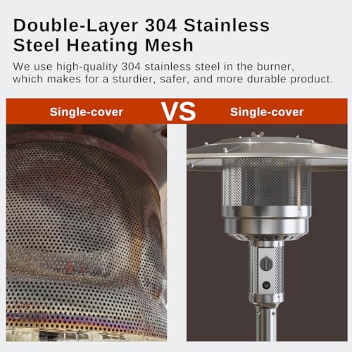 EAST OAK 50,000 BTU Patio Heater with Sand Box, Table Design