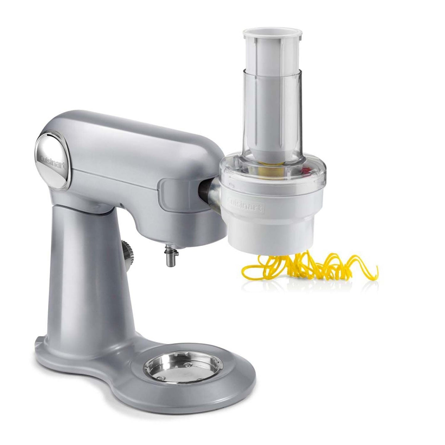 Cuisinart Stand Mixer, 12 Speeds, 5.5-Quart Mixing Bowl, Chef's Whisk, Flat Mixing Paddle, Dough Hook, and Splash Guard with Pour Spout, Silver Lining, SM-50BC, Silver Lining