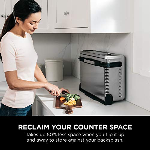 Ninja Flip Toaster Oven&Air Fryer, 8-in-1 Functionality, Flip Up&Away Capability for Storage Space, LargeCapacity, Air Fry Basket, SheetPan, Wire Rack&Removable Crumb Tray, Stainless,1800 watts, SP151
