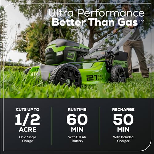 Greenworks 60V 17" Brushless Cordless Push Lawn Mower, 2-in-1 Mulching/Bagging