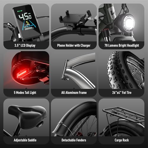 E Bikes for Adults Electric, 51 MPH Peak 5000W Dual Motor Ebike