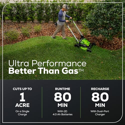 Greenworks 60V 17" Brushless Cordless Push Lawn Mower, 2-in-1 Mulching/Bagging