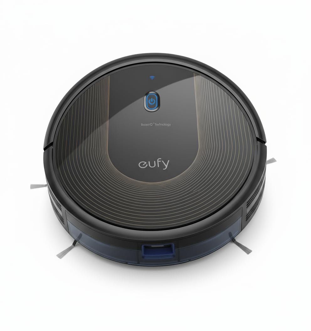 eufy C10 Robot Vacuum Self Emptying, 8 Weeks Hands Free, Advanced Smart Mapping with LiDAR Navigation, 2.85-Inch Slim Design, Powerful Suction, Edge Expansion Brush for Pet Hair, Carpet Detection