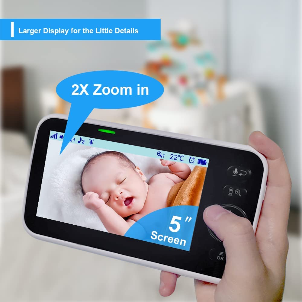 HelloBaby No WiFi Baby Monitor 5" Screen
