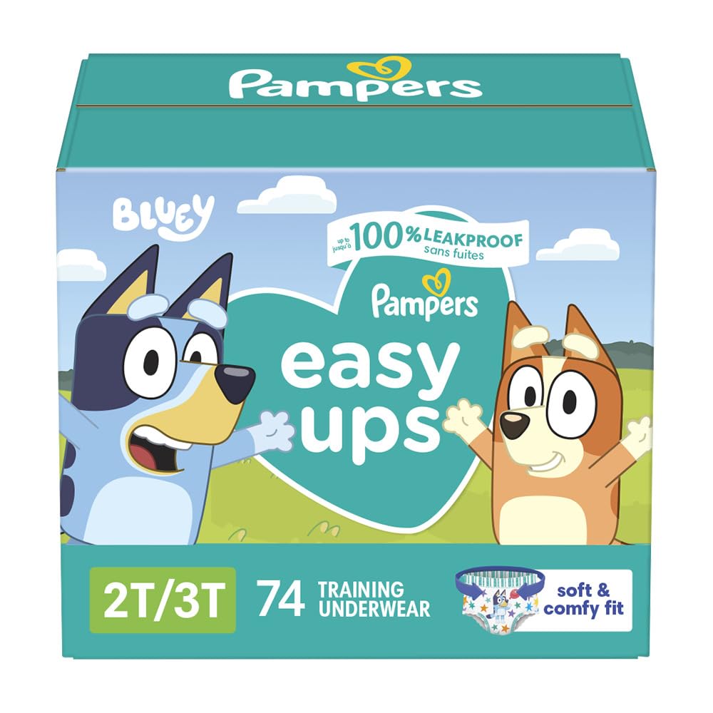 Pampers Training Pants - Easy Ups Boys & Girls Bluey - Size 3T-4T, 124 Count
