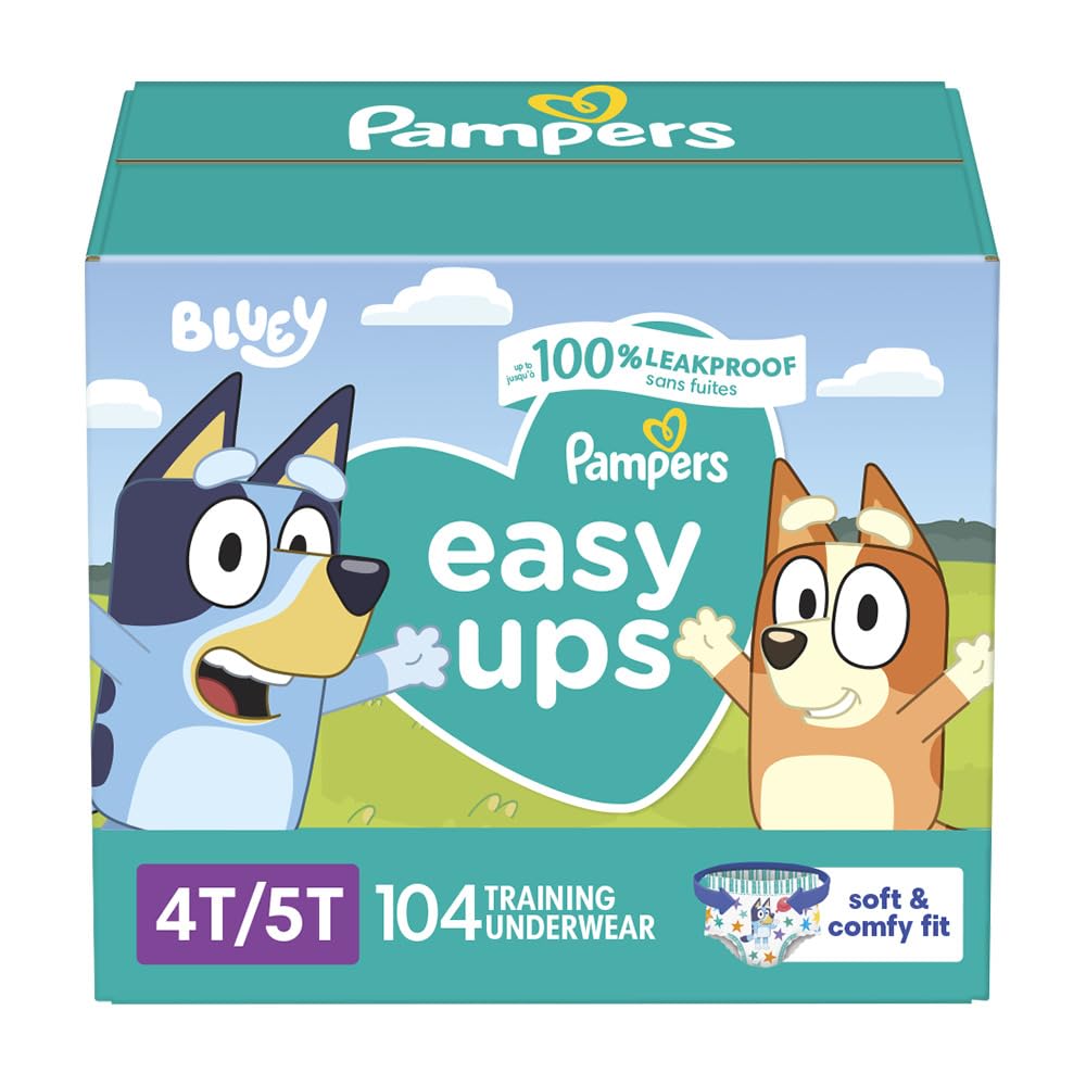 Pampers Training Pants - Easy Ups Boys & Girls Bluey - Size 3T-4T, 124 Count