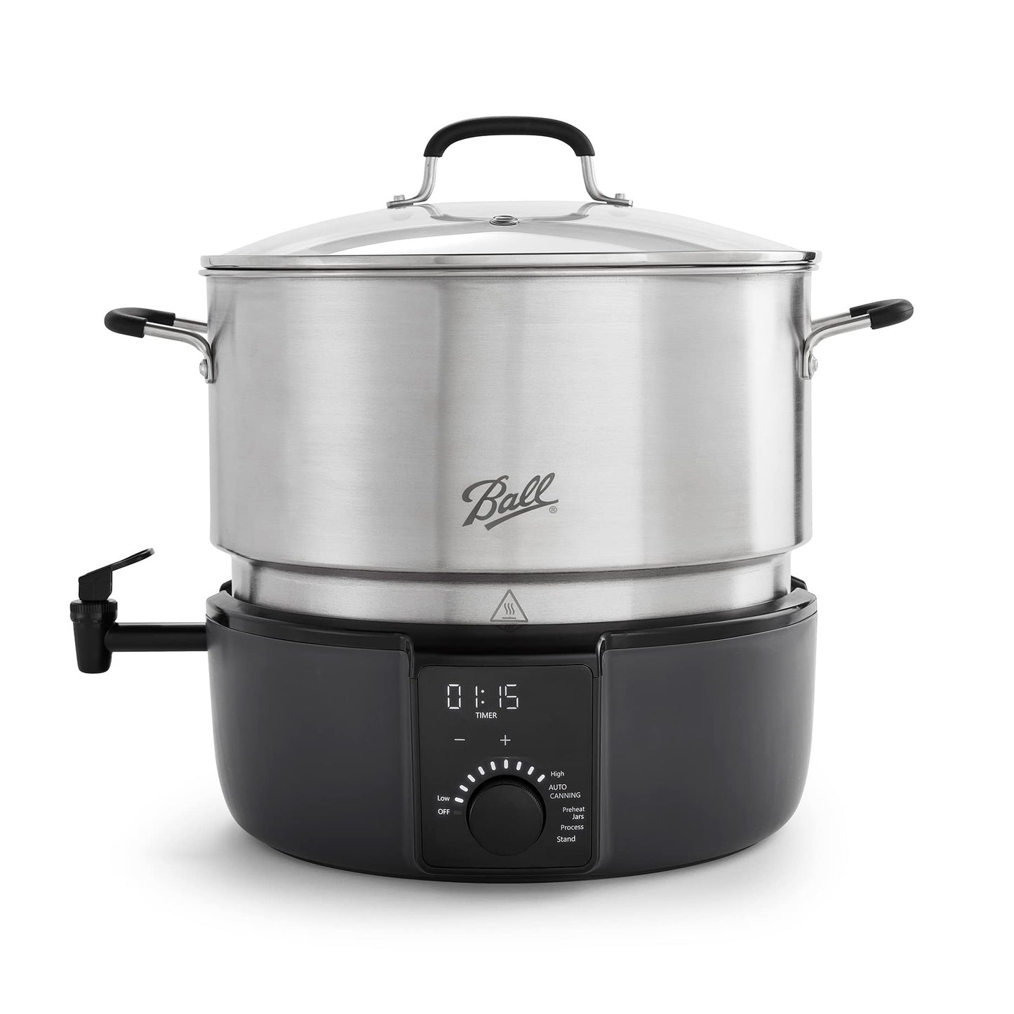 Ball EasyCanner Electric Water Bath Canner, 21-Quart Capacity, Automated Heating, Multicooker & Steamer Functionality