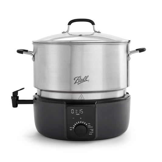 Ball EasyCanner Electric Water Bath Canner, 21-Quart Capacity, Automated Heating, Multicooker & Steamer Functionality