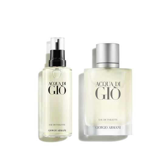 Armani Beauty - Acqua di Giò Eau de Toilette - Refill Bundle - With Bergamot notes, Jasmine, White Musks, Patchouli & Cedarwood – 3.3 Fl Oz Cologne & 5 Fl Oz Refill