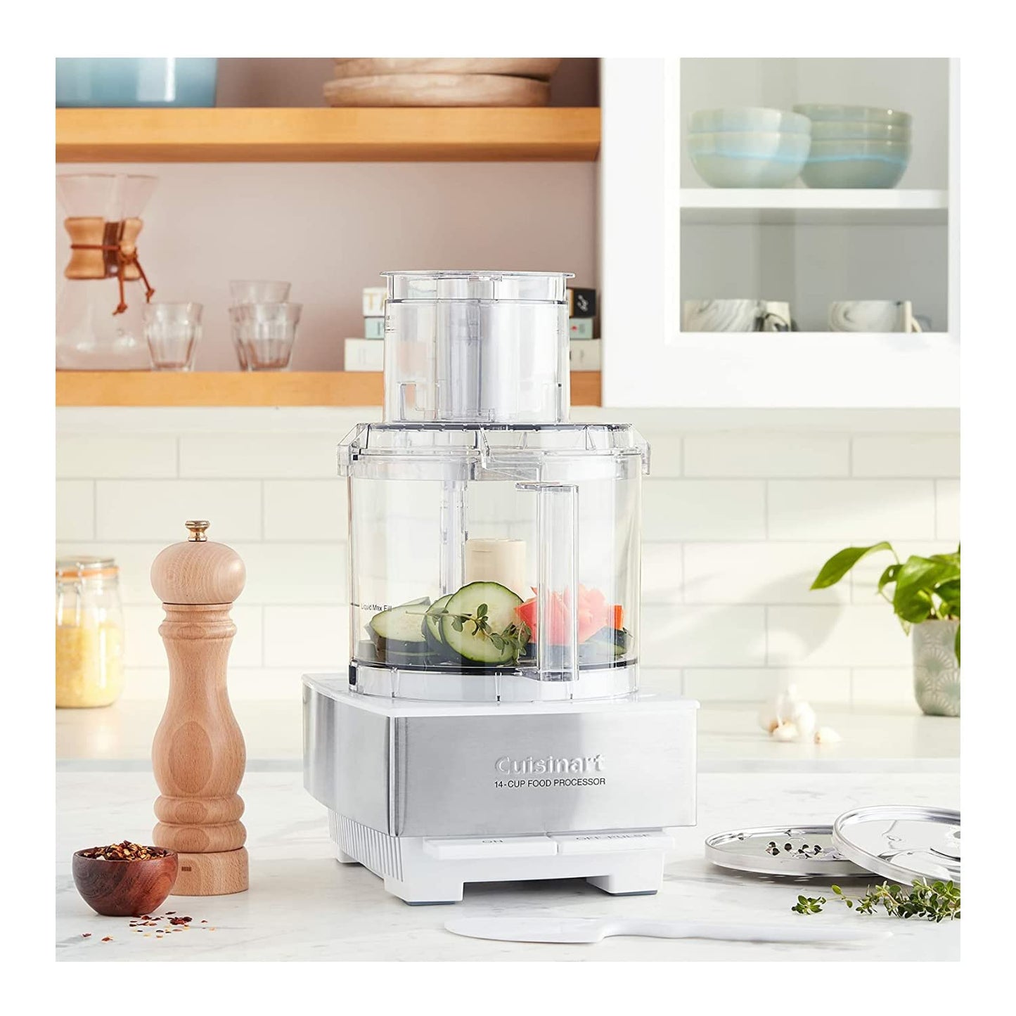 Cuisinart Food Processor, 14-Cup Vegetable Food Chopper for Mincing, Dicing, Shredding, Puree & Kneading Dough, 720-Watt Motor, Stainless Steel, DFP-14BCNY