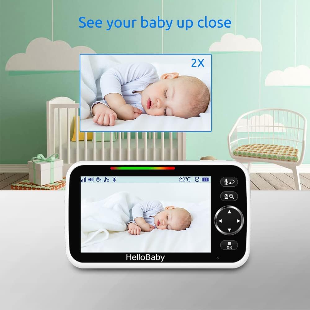 HelloBaby No WiFi Baby Monitor 5" Screen