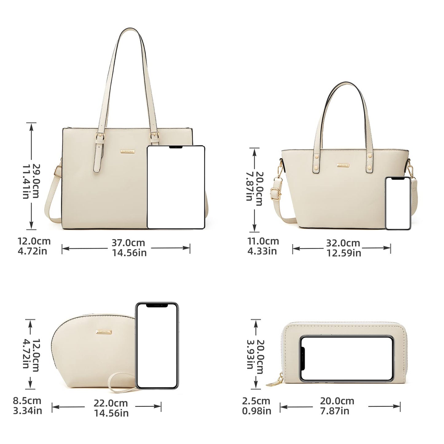 Women Fashion Synthetic Leather Handbags Set 4pcs