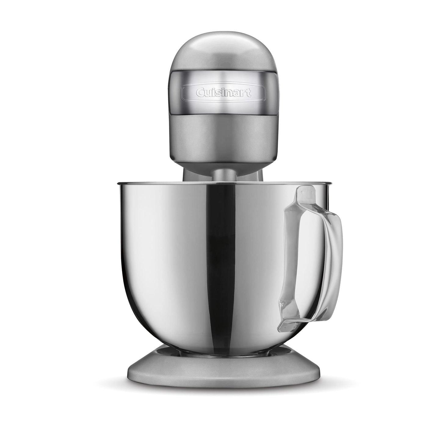 Cuisinart Stand Mixer, 12 Speeds, 5.5-Quart Mixing Bowl, Chef's Whisk, Flat Mixing Paddle, Dough Hook, and Splash Guard with Pour Spout, Silver Lining, SM-50BC, Silver Lining