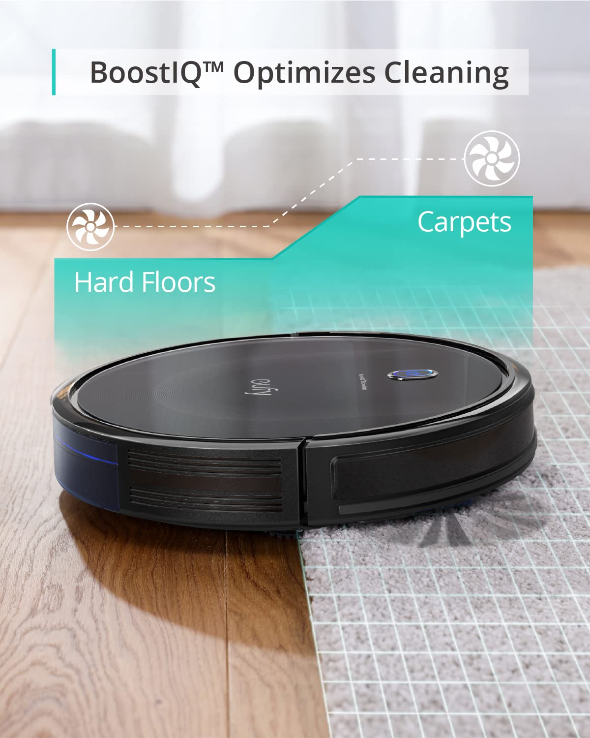 eufy C10 Robot Vacuum Self Emptying, 8 Weeks Hands Free, Advanced Smart Mapping with LiDAR Navigation, 2.85-Inch Slim Design, Powerful Suction, Edge Expansion Brush for Pet Hair, Carpet Detection