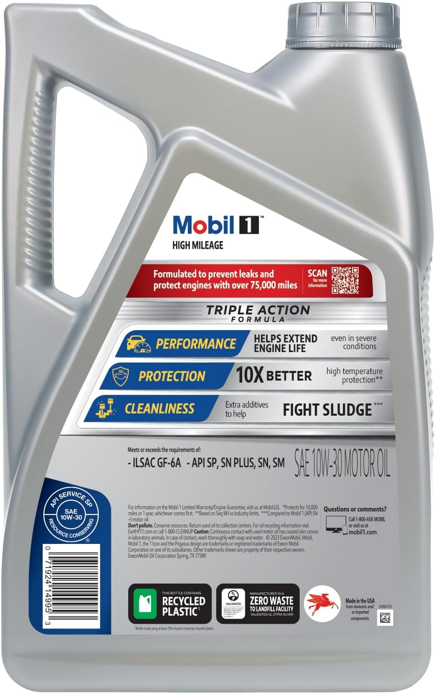 Mobil 1 Advanced Fuel Economy Full Synthetic Motor Oil 0W-20, 5 Quart