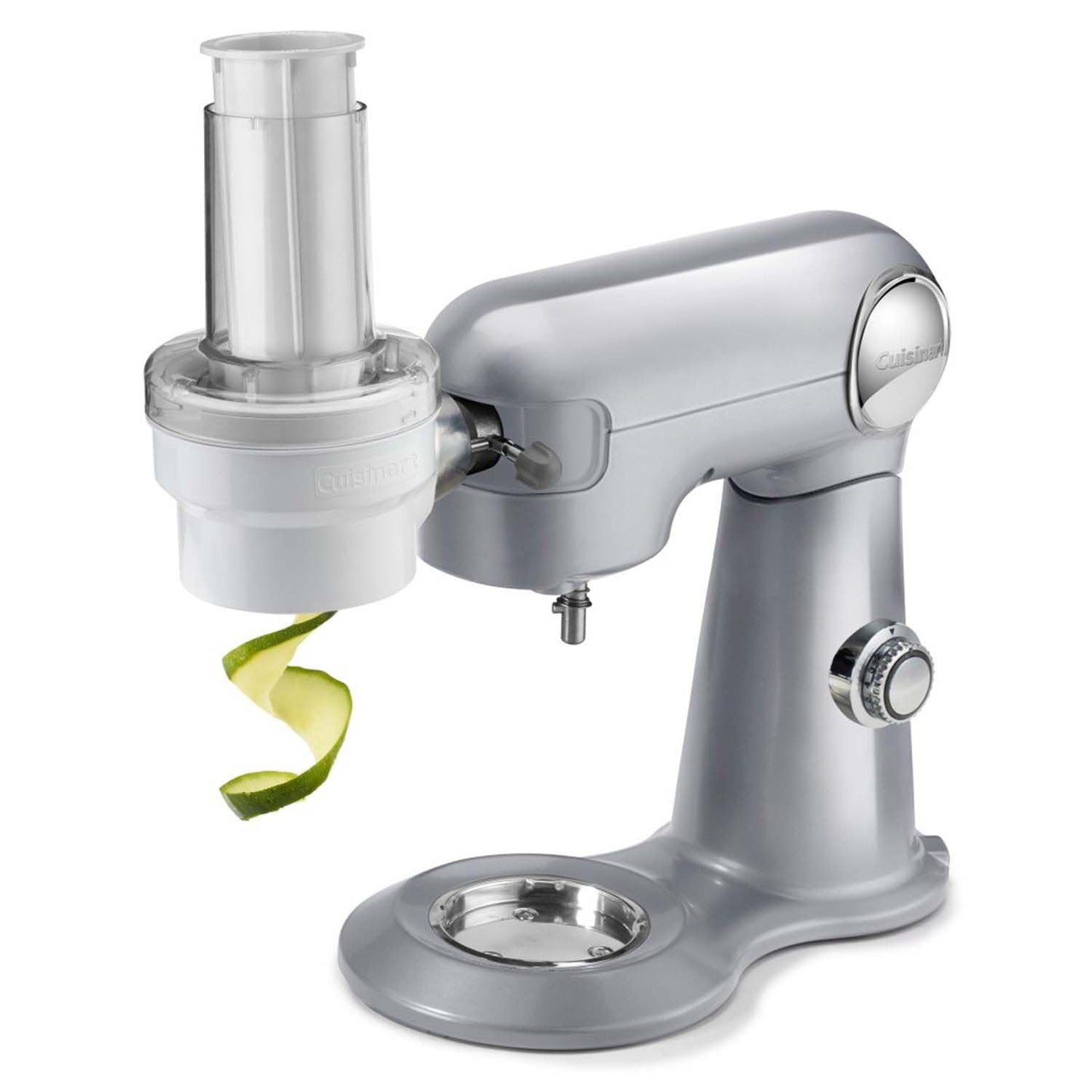 Cuisinart Stand Mixer, 12 Speeds, 5.5-Quart Mixing Bowl, Chef's Whisk, Flat Mixing Paddle, Dough Hook, and Splash Guard with Pour Spout, Silver Lining, SM-50BC, Silver Lining