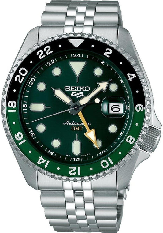 SEIKO 5 Sports SKX GMT Automatic Green Dial Sprite Bezel Men's Watch SSK035