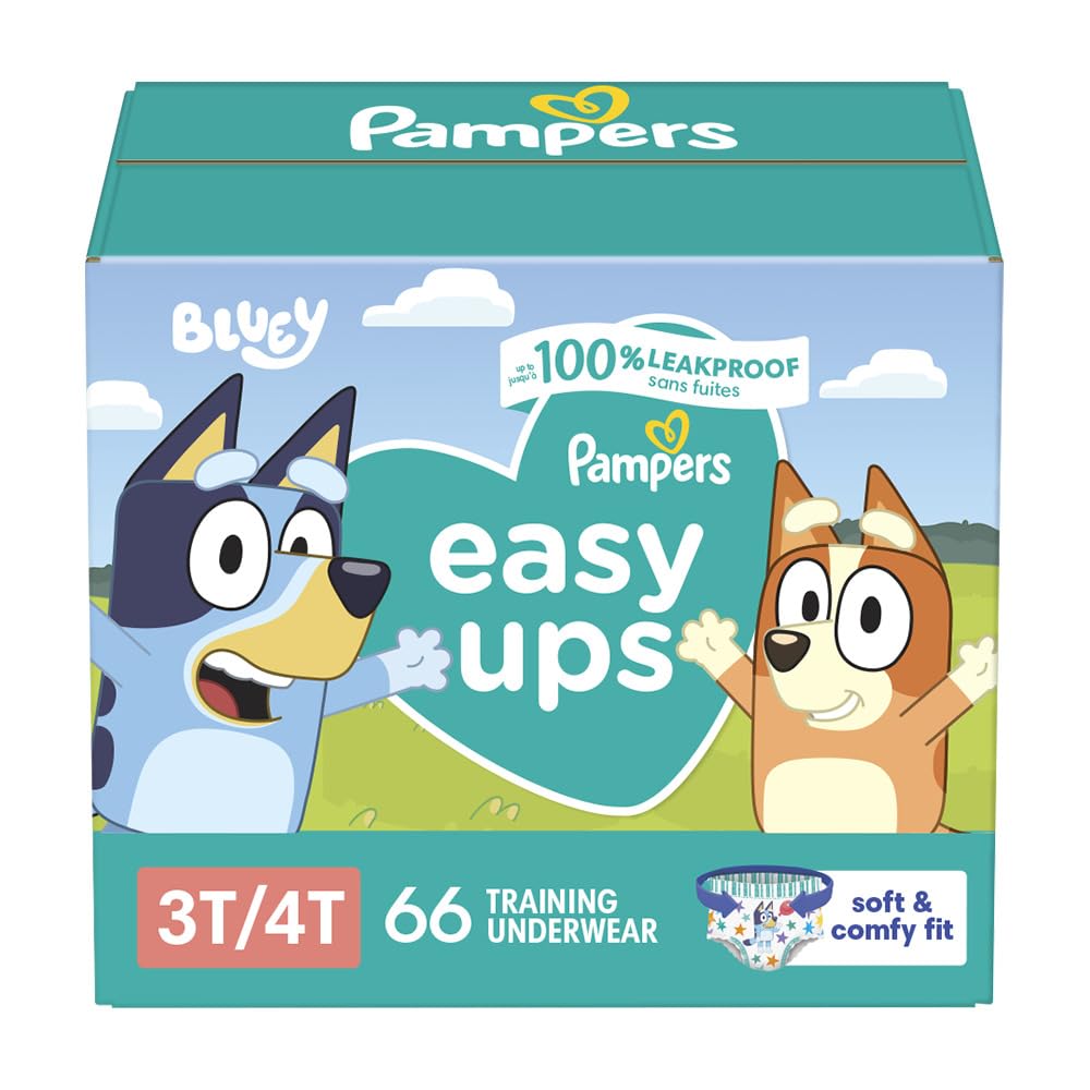 Pampers Training Pants - Easy Ups Boys & Girls Bluey - Size 3T-4T, 124 Count