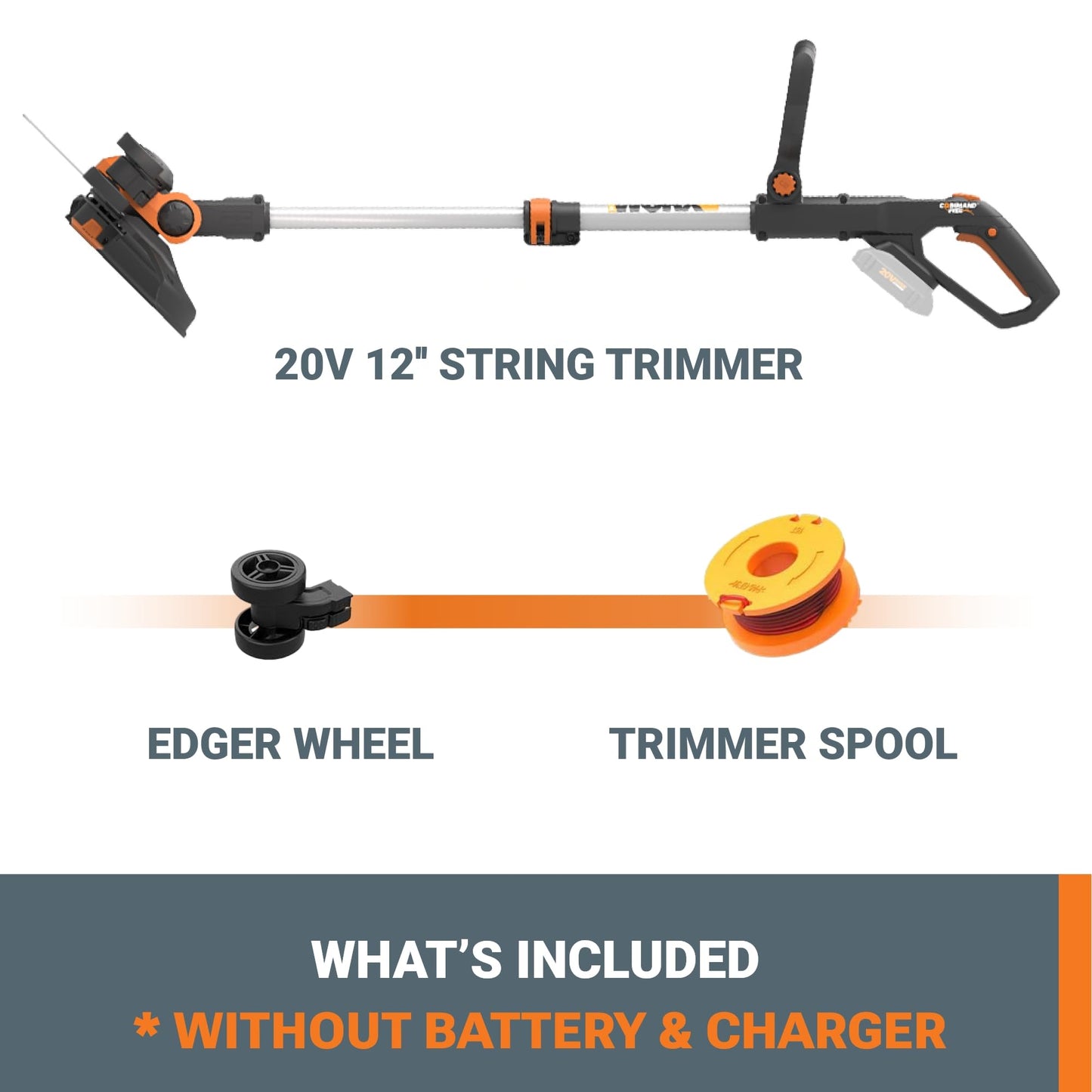 Worx String Trimmer Cordless GT3.0 20V PowerShare 12" Edger & Weed Trimmer