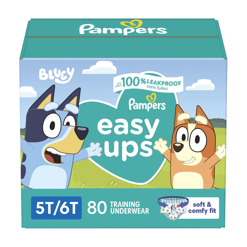 Pampers Training Pants - Easy Ups Boys & Girls Bluey - Size 3T-4T, 124 Count