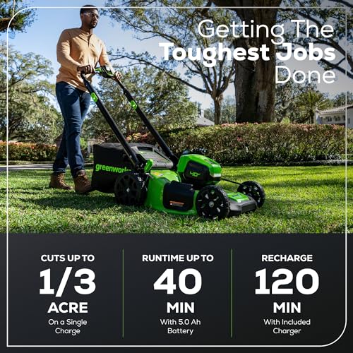 Greenworks 40V 16" Cordless Lawn Mower with 4.0Ah Battery & Charger