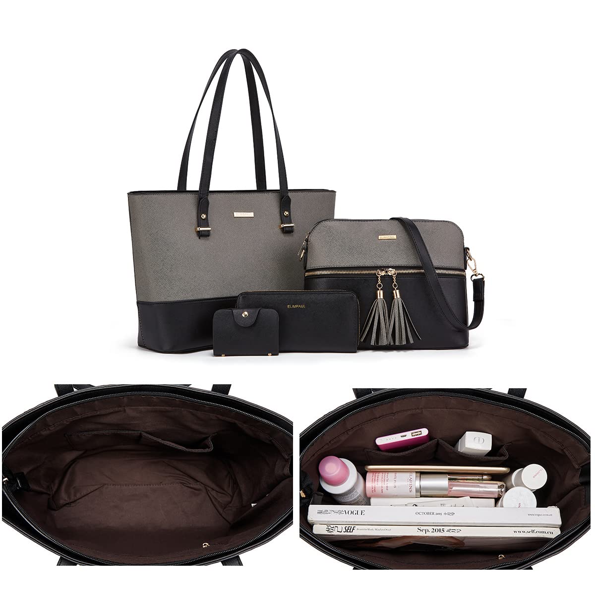 Women Fashion Synthetic Leather Handbags Set 4pcs