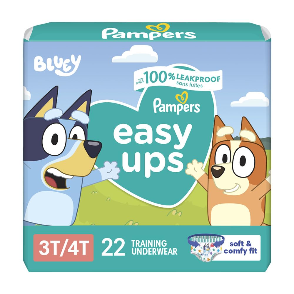 Pampers Training Pants - Easy Ups Boys & Girls Bluey - Size 3T-4T, 124 Count