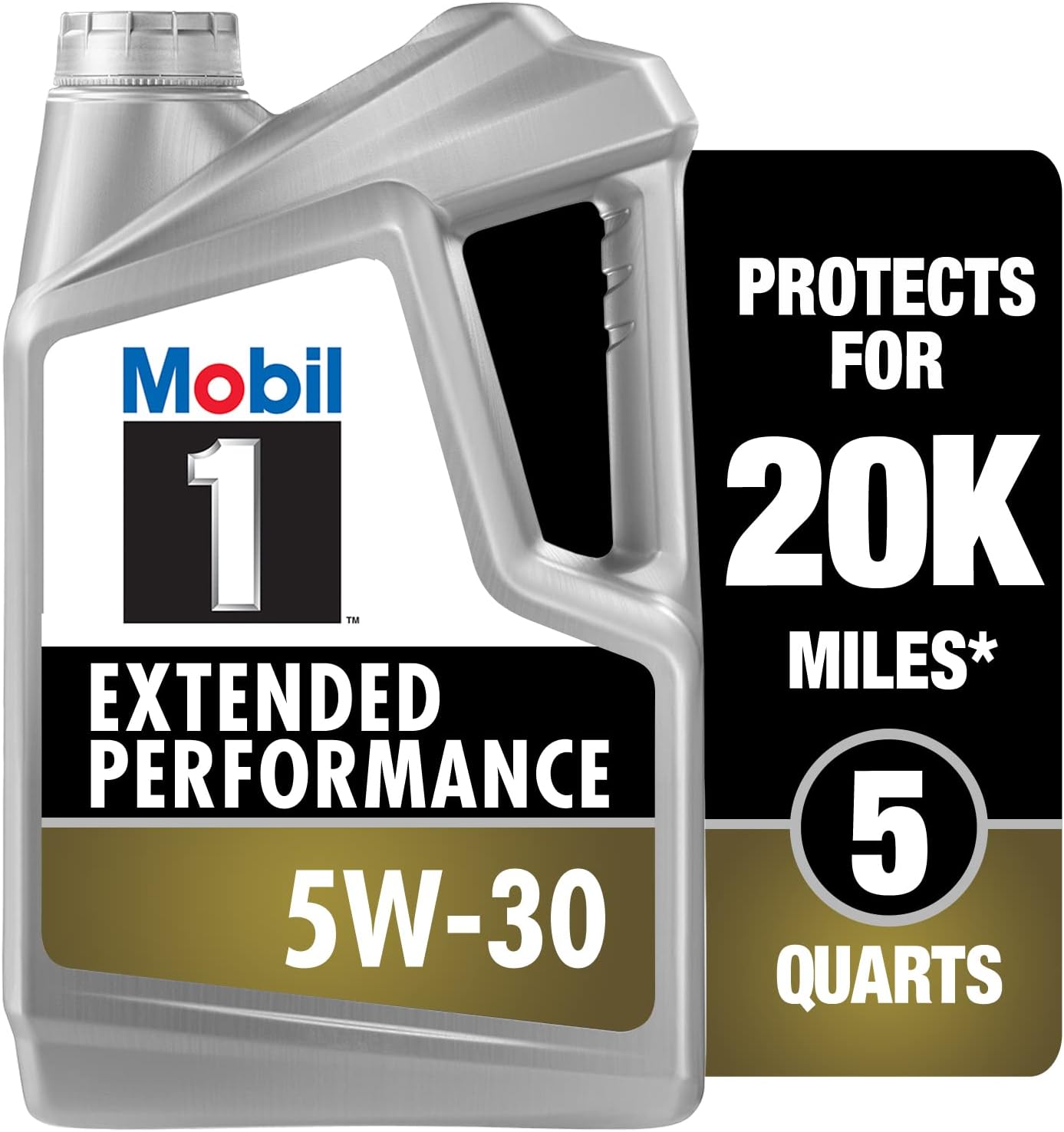 Mobil 1 Advanced Fuel Economy Full Synthetic Motor Oil 0W-20, 5 Quart
