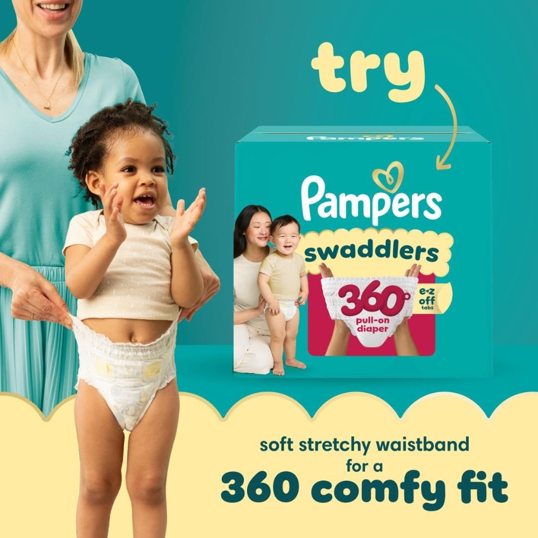 Pampers Swaddlers Diapers, Size 5 (20-37 lbs), 132 Count