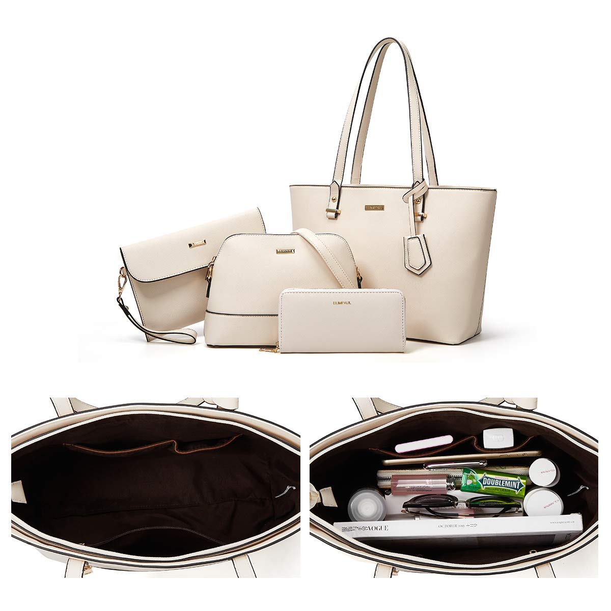 Women Fashion Synthetic Leather Handbags Set 4pcs