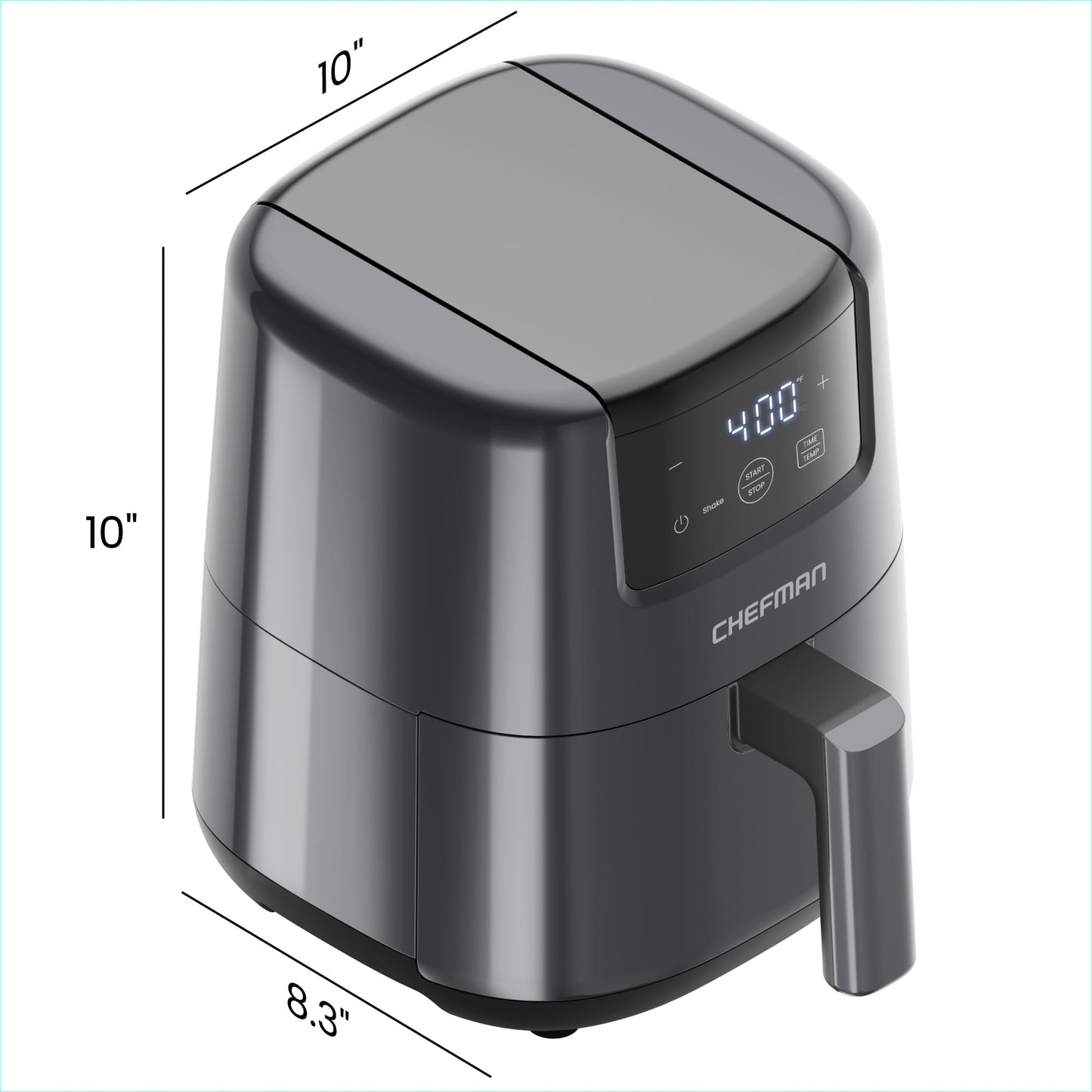 CHEFMAN 2 Qt Mini Air Fryer – Digital Space-Saving Compact Air Fryer with Nonstick and Dishwasher Safe Basket, Quick & Easy Meals in Minutes, Features Digital Timer and Shake Reminder – Black