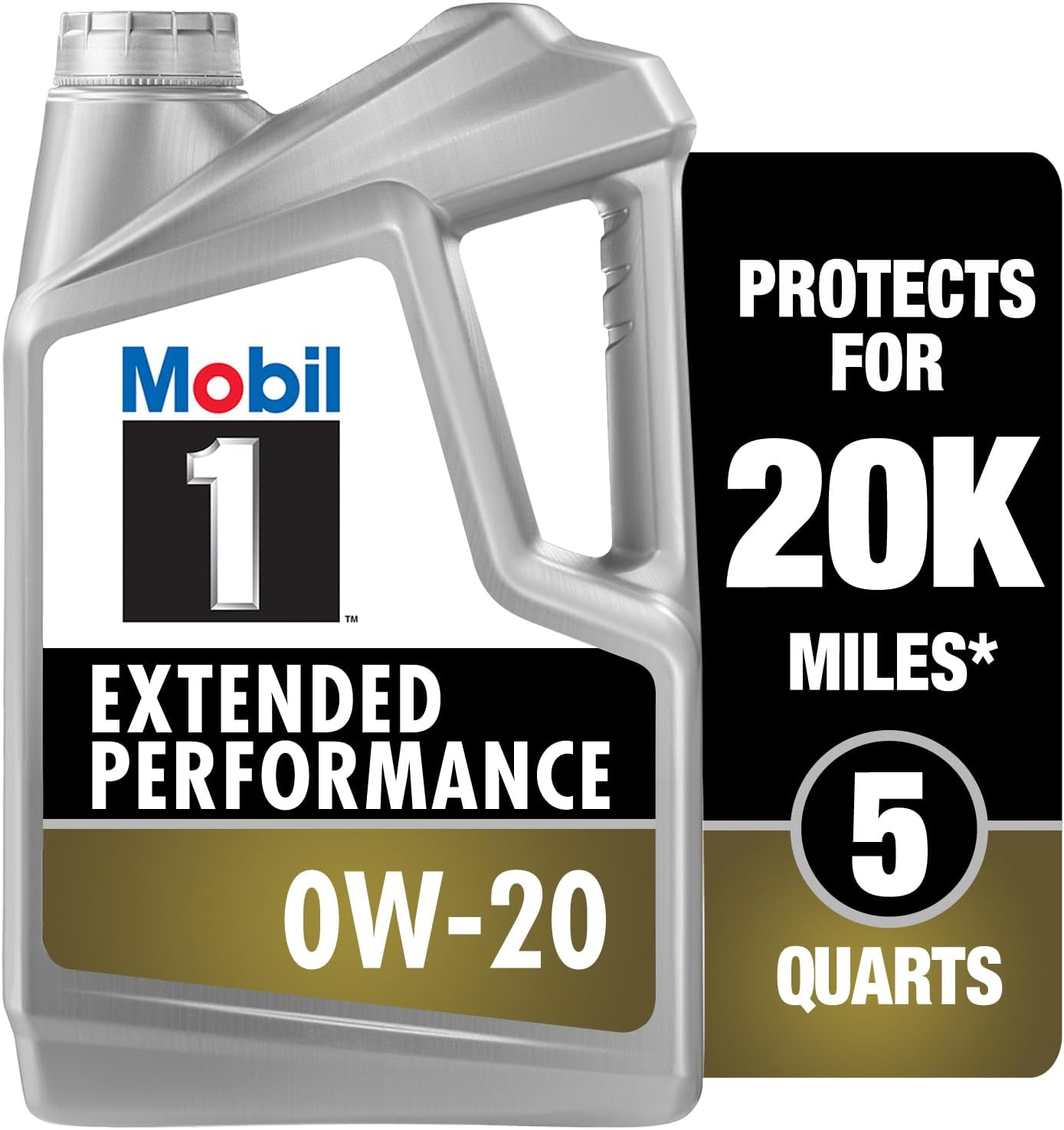 Mobil 1 Advanced Fuel Economy Full Synthetic Motor Oil 0W-20, 5 Quart